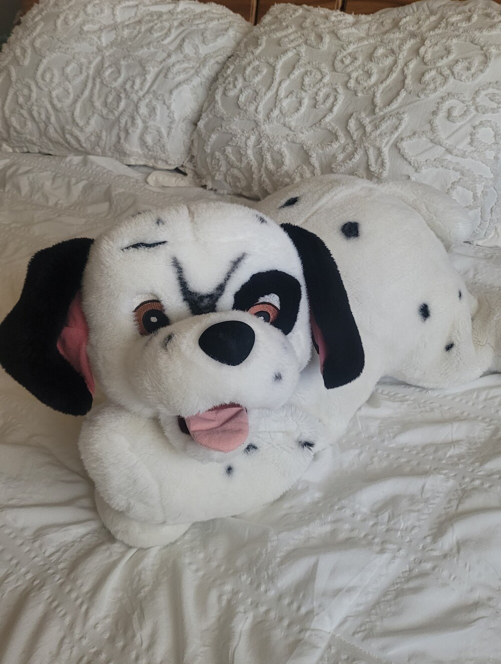 Vintage Disney 101 Dalmatians Plush Toy Lucky Blue Collar HUGE 28” Stuffed Dog